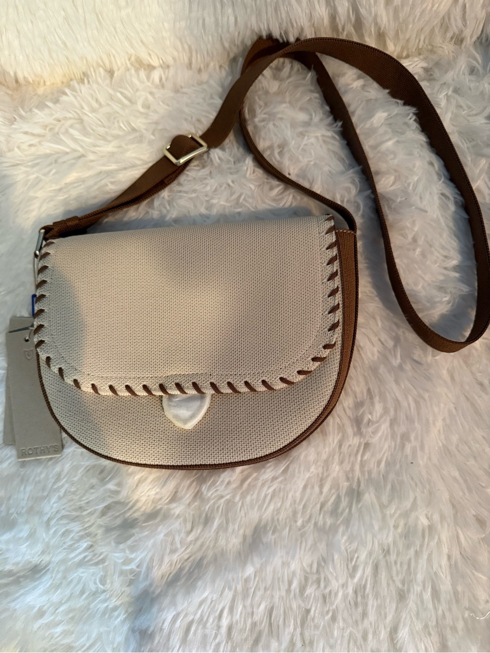 Rothy’s The Saddle Bag Flat White NWT - Picture 1 of 5